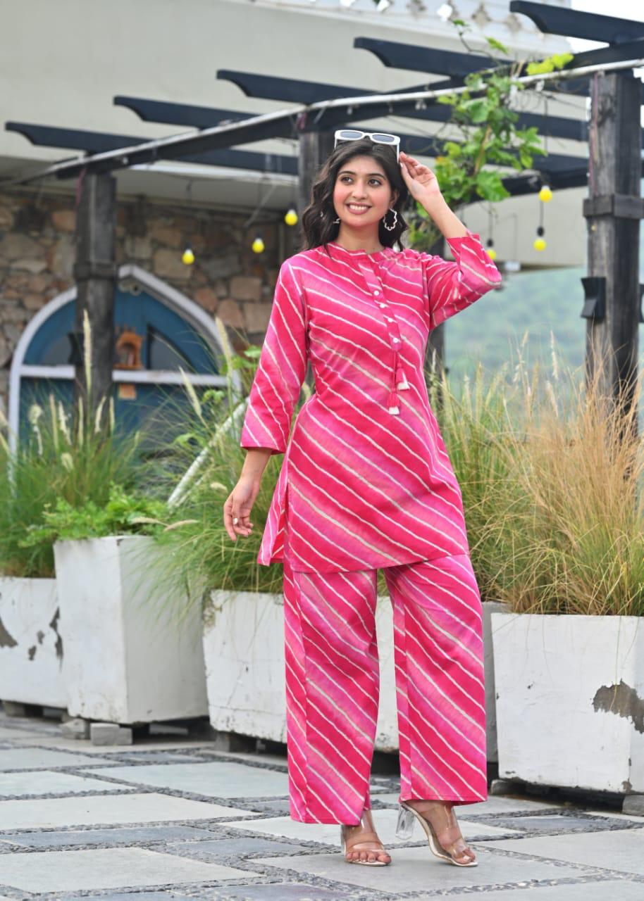 Rani Pink Tie-Dye Printed Co-ord Set