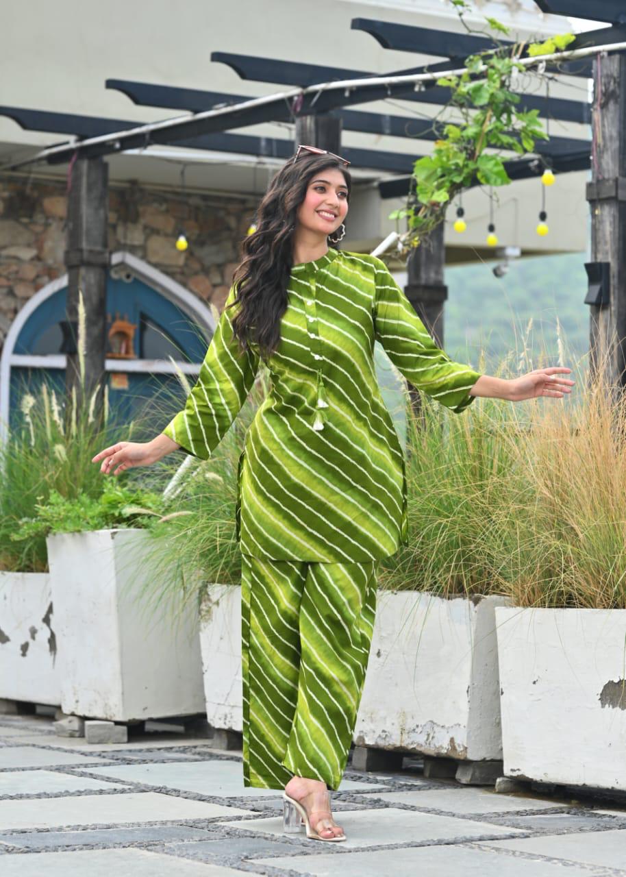 Green Tie-Dye Printed Co-ord Set